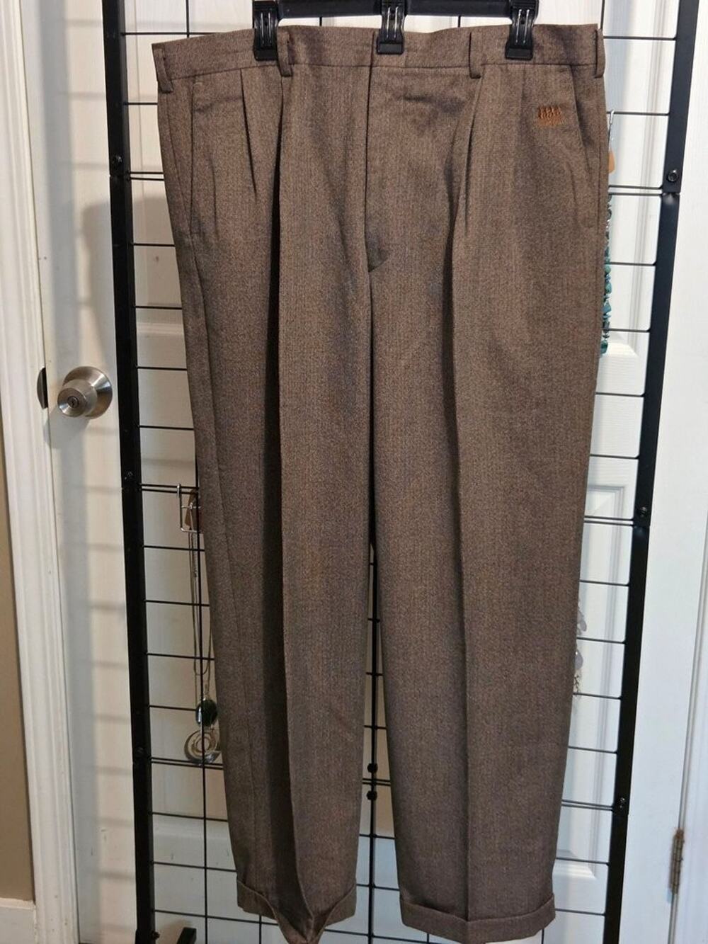 World Polo Championships Men's Brown Pleated Trousers